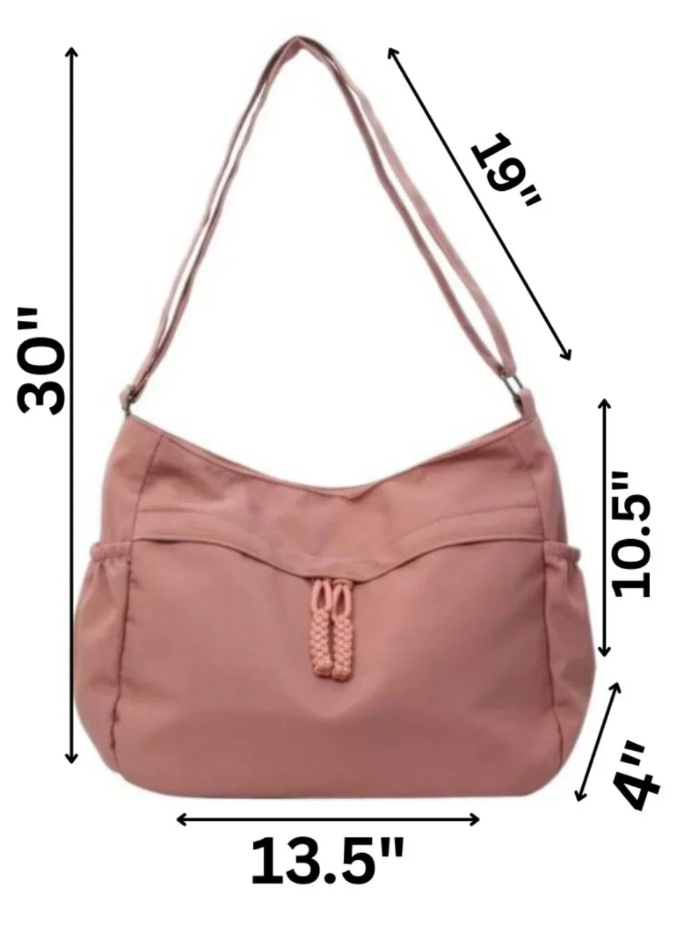 Large Capacity Retro Nylon Hobo  Tote Crossbody Shoulder Bag Lightweight beach